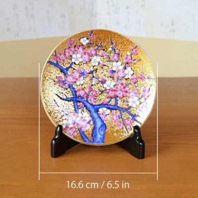 Photo5: Decorative Plate 16.6cm Kinsai Ume Plum tree | Kinryugama Kiln work