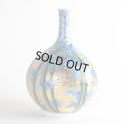 Photo2: Kinsai Take-Suzume Slender-Neck Vase by Kinryu Kiln