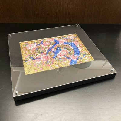 Photo2: Kinsai Sakura Kacho Framed Porcelain Art by Kinryu Kiln