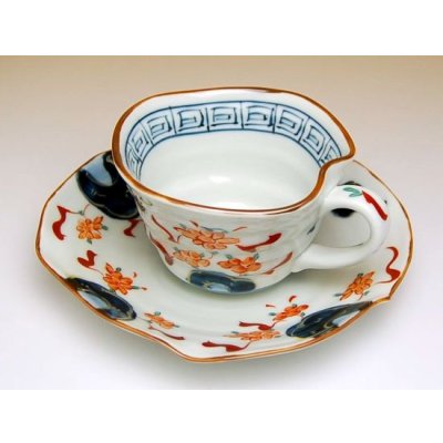 Photo3: Coffee Cup and Saucer Hana manreki