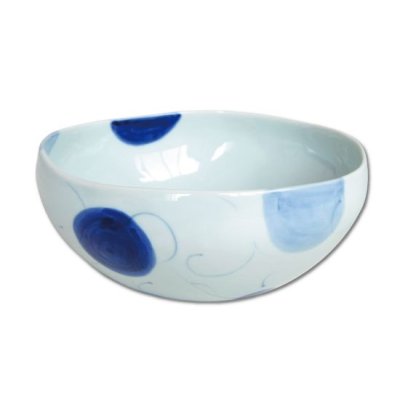 Photo1: Donburi Bowl for Noodles Ai mizutama (18.5cm/7.3in)