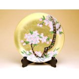 Decorative Plate with Stand (19cm) Kinrante Sakura (Small)