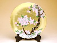 Decorative Plate with Stand (19cm) Kinrante Sakura (Small)