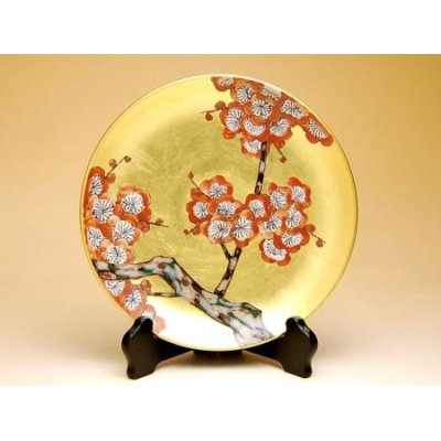 [Made in Japan] Kinrante Ume (Small) Ornamental plate（19cm）