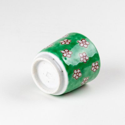 Photo4: Sake Cup Green noume Green plum blossom (6cm/2.3in)