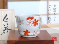 Akae Sakura chirashi SAKE cup (wood box)
