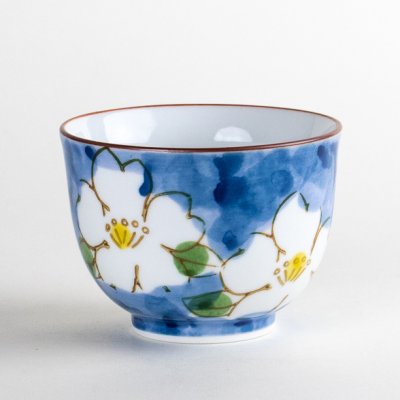 Photo1: Yunomi Tea Cup for Green Tea Dami Tsubaki Camellia