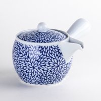 Teapot Kyusu Kikka Blue Chrysanthemum