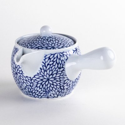 Photo2: Teapot Kyusu Kikka Blue Chrysanthemum