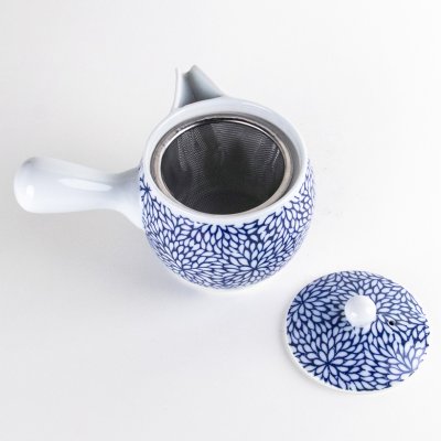 Photo6: Teapot Kyusu Kikka Blue Chrysanthemum