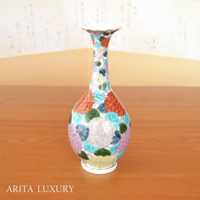 Photo1: Vase Ajisai Hydrangea Flowers | Fukuji Kitamura Traditional Craftsperson work