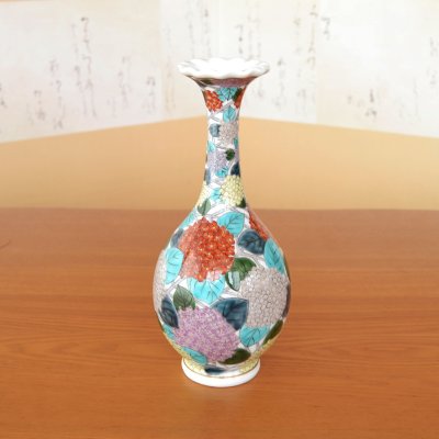 Photo2: Vase Ajisai Hydrangea Flowers | Fukuji Kitamura Traditional Craftsperson work