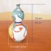 Photo7: Vase Gourd Shape Green Seigaiha (blue ocean wave pattern) and Gourd design | Fukuji Kitamura Traditional Craftsperson work