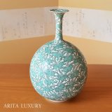 Large Vase Green Paulownia leaves | Fukuji Kitamura Traditional Craftsperson work