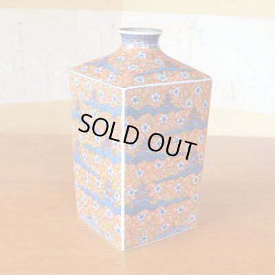 Photo3: Square Vase Somenishiki Ouraku Sakura | Kousai Kasahara Traditional Craftsperson work