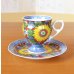 Photo2: Coffee Cup and Saucer Himawari Sunflower | Kousai Kasahara Traditional Craftsperson work (2)