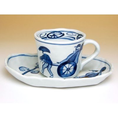 Photo2: Coffee Cup and Saucer Jinrikisha