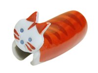 Chopstick rest Tebineri neko Cat (Red)