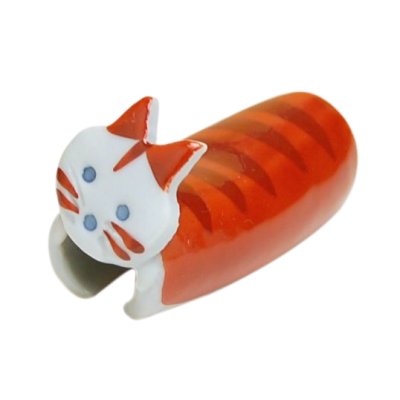 [Made in Japan] Tebineri neko cat (Red) Chopstick rest
