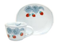 Coffee Cup and Saucer Beni Ichigo Strawberry