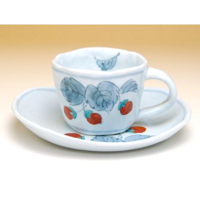 Photo2: Coffee Cup and Saucer Beni Ichigo Strawberry