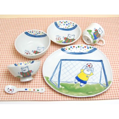 [Made in Japan] <Child tableware>Soccer whole set (6 pieces)