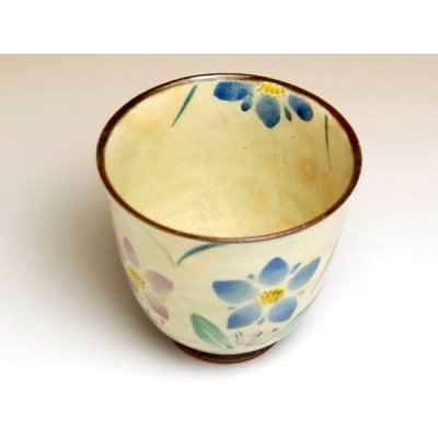 Photo2: Yunomi Tea Cup for Green Tea Hana rindow (Blue)