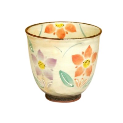 [Made in Japan] Hana rindow (Red) Japanese green tea cup