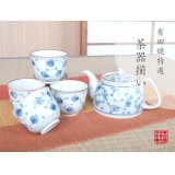Tea set for Green Tea 1 pc Teapot and 5 pcs Cups Miyako gusa