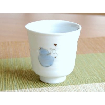 Photo2: Yunomi Tea Cup for Green Tea Hana mubyo (Blue)