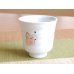 Photo2: Yunomi Tea Cup for Green Tea Hana mubyo (Red) (2)