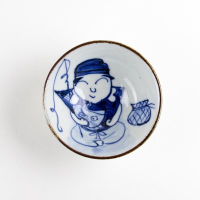 Photo1: Sake Cup Ebisu (8cm/3.1in)