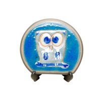 Small Decorative Plate Ai fukurou Owl (Blue)