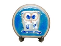Small Decorative Plate Ai fukurou Owl (Blue)