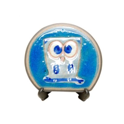 [Made in Japan] Ai fukurou owl (Blue) Small ornamental plate