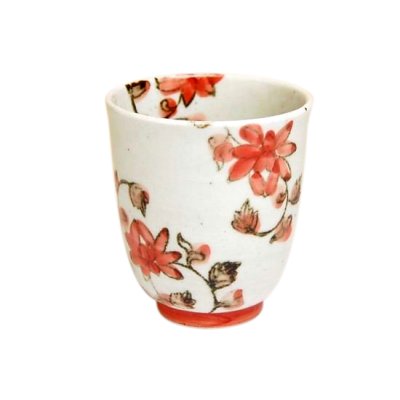 [Made in Japan] Saika karakusa (Red) Japanese green tea cup