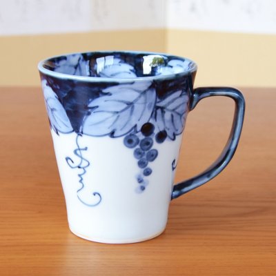 Photo2: Mug Fuchidami Budou Grape Blue