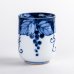 Photo1: Yunomi Tea Cup for Green Tea Fuchidami Budou Grape Blue (1)
