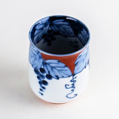 Photo2: Yunomi Tea Cup for Green Tea Fuchidami Budou Grape Red