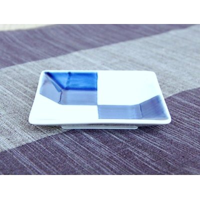 Photo2: Small Plate Square (8.9cm) Ichimatsu