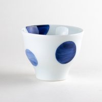 Yunomi Tea Cup for Green Tea Nisai marumon Blue Polka dots