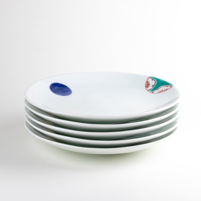 Photo8: Large Plate Hana marumon (19.5cm/7.7in)