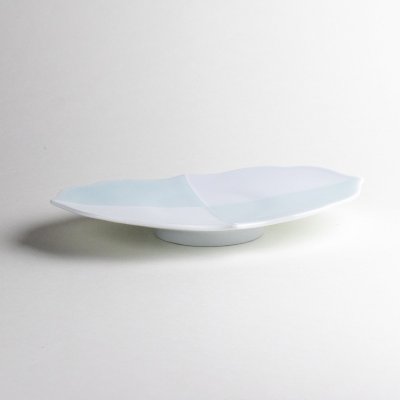 Photo3: Medium Plate Ichimatsu seiji Hana (18cm/7.1in)