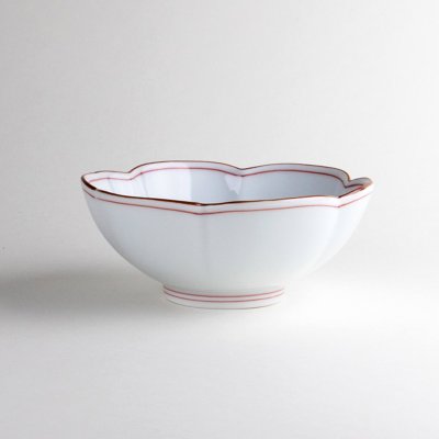 Photo4: Medium Bowl Mikomi seniri Red (12.8cm/5in)