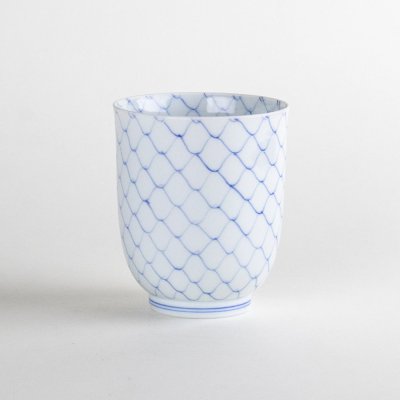 Photo1: Yunomi Tea Cup for Green Tea Naigai Ami Blue