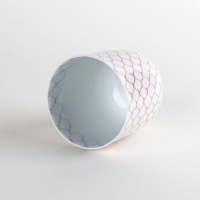 Photo4: Yunomi Tea Cup for Green Tea Naigai Ami Red