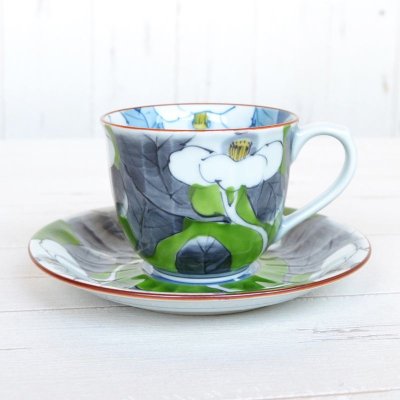 Photo2: Coffee Cup and Saucer Yuka Green