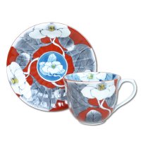 Coffee Cup and Saucer Yuka Red