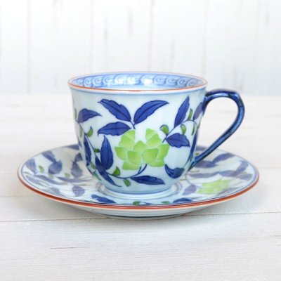 Photo2: Coffee Cup and Saucer Sayaha Green