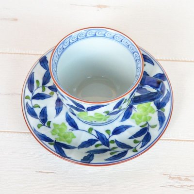 Photo3: Coffee Cup and Saucer Sayaha Green